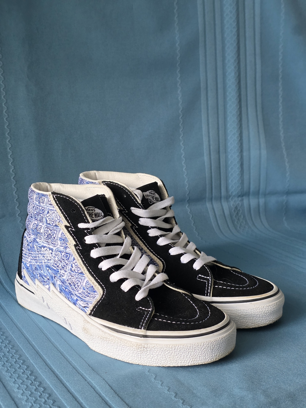 Vans Sk8-Hi Bolt ‘Liquify Black Blue’ High Top Sneakers Men 5.5 / Women 7
